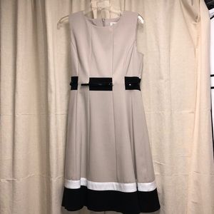 Tan Calvin Klein dress with built in belt loops